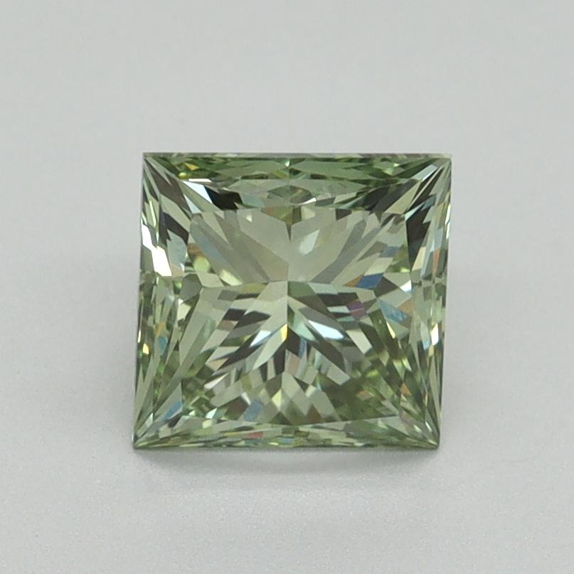 1.29 Ct. Fancy Vivid Green Princess Lab Grown Diamond