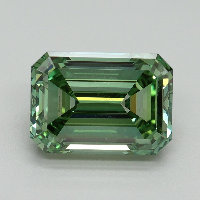4.04 Ct. Fancy Vivid Pacific Green Emerald Lab Grown Diamond