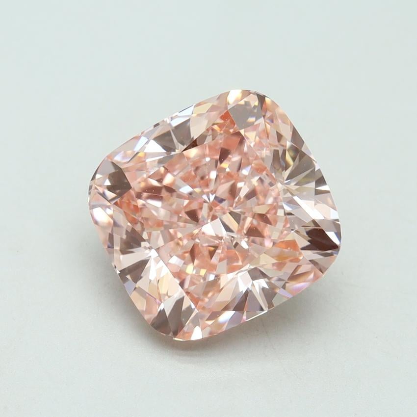 4.12 Ct. Fancy Vivid Pink Cushion Lab Grown Diamond