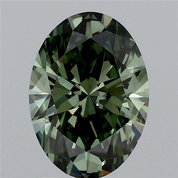 2.50 Ct. Fancy Vivid  Green Oval Lab Grown Diamond