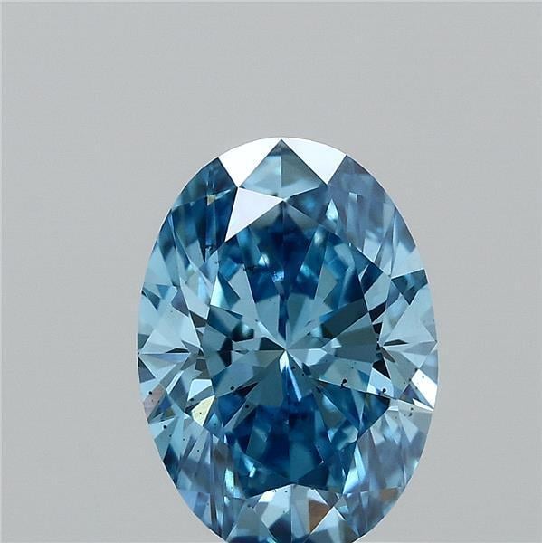 1.06 Ct. Fancy Vivid  Blue Oval Lab Grown Diamond