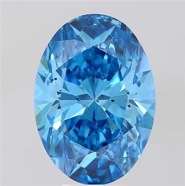 5.54 Ct. Fancy Vivid Blue Oval Lab Grown Diamond