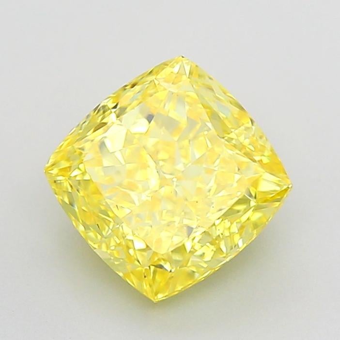 2.01 Ct. Fancy Vivid  Yellow Cushion Lab Grown Diamond