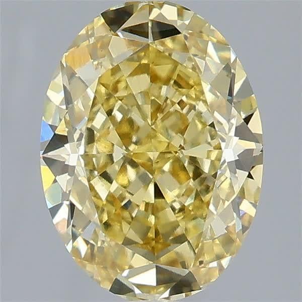 2.52 Ct. Fancy Intense Yellow Oval Lab Grown Diamond
