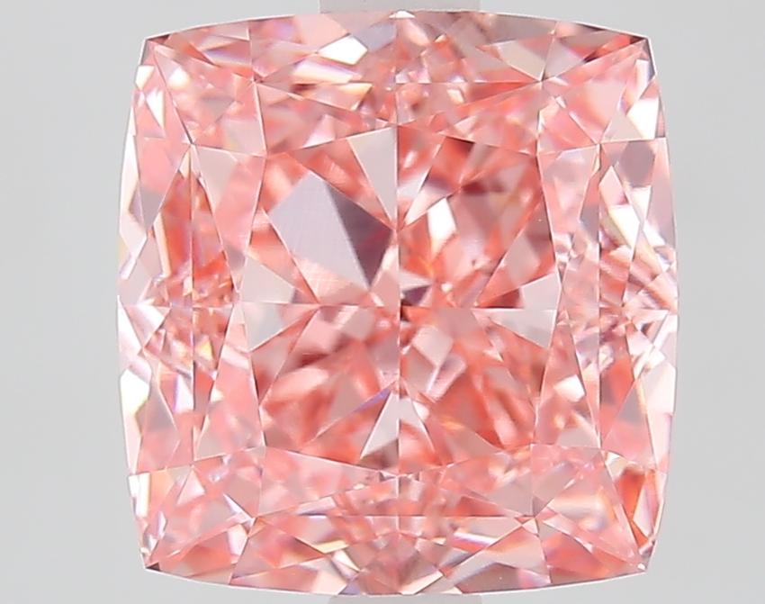 3.1 Ct. Fancy Vivid Pink Cushion Lab Grown Diamond