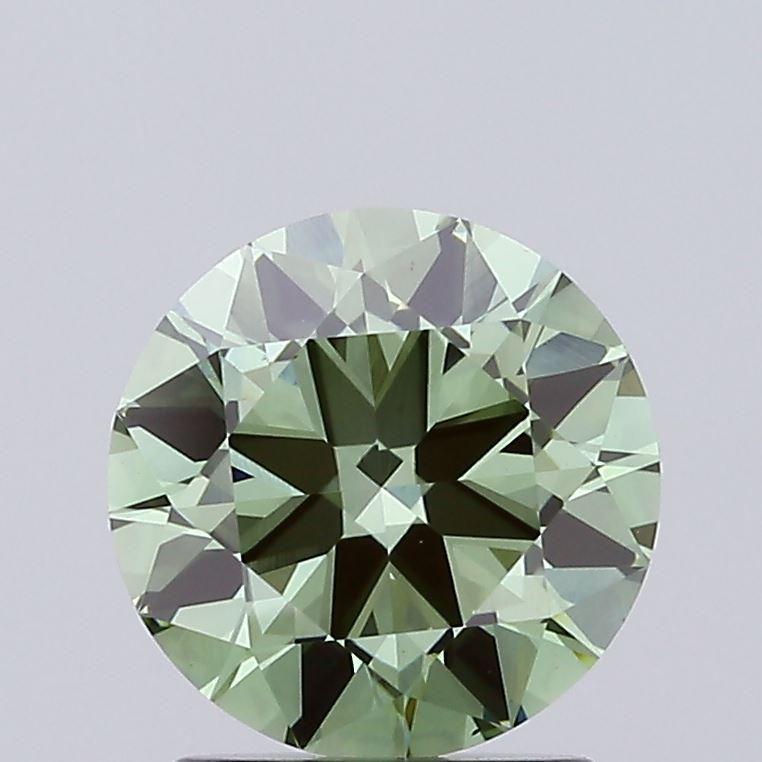 1.35 Ct. Fancy Vivid Green Round Lab Grown Diamond