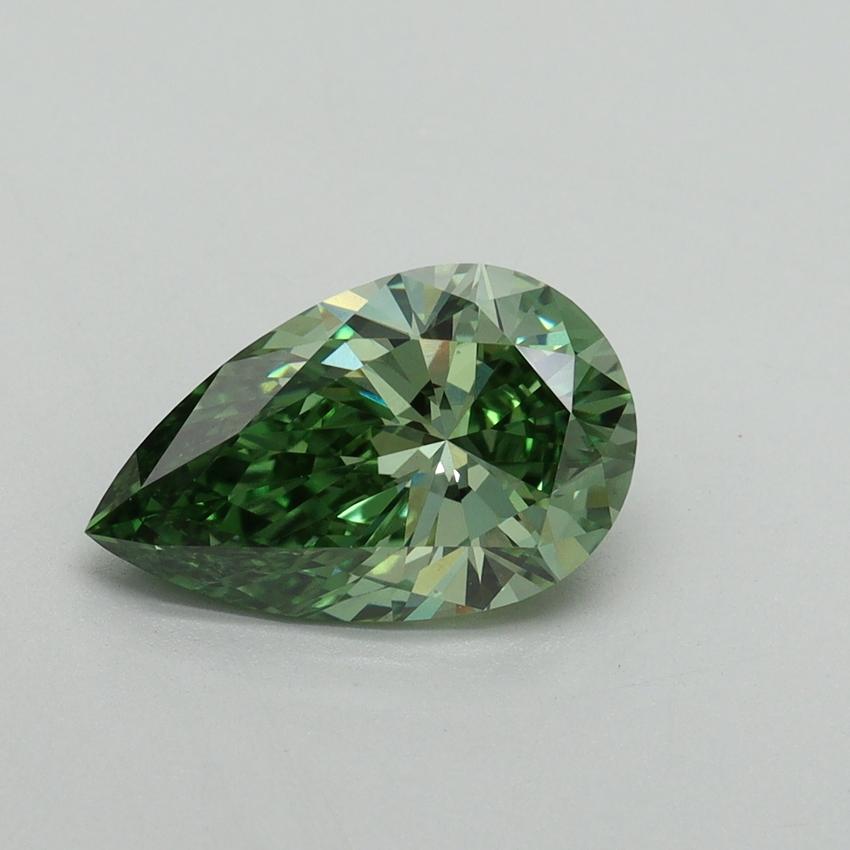 2.02 Ct. Fancy Vivid Green Pear Lab Grown Diamond