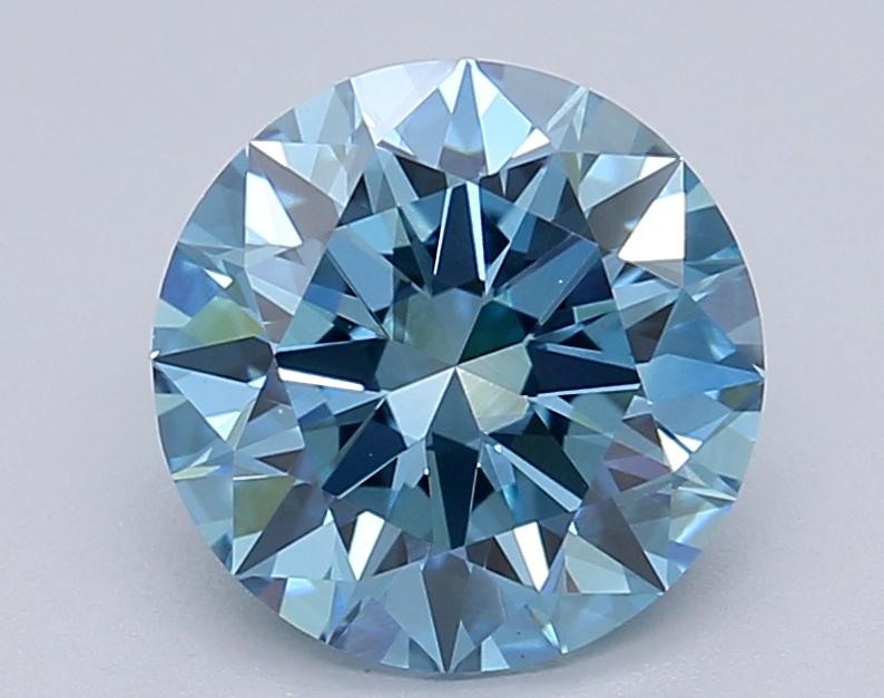 1.77 Ct. Fancy Vivid Blue Round Lab Grown Diamond
