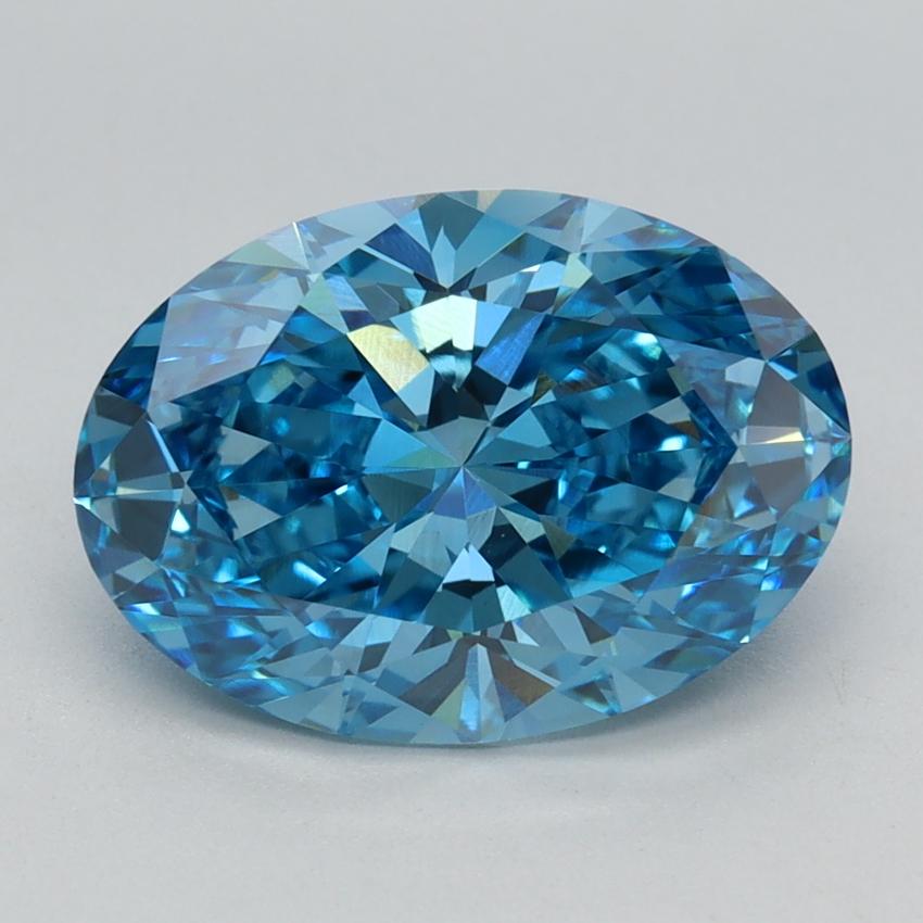 2.76 Ct. Fancy Vivid Blue Oval Lab Grown Diamond