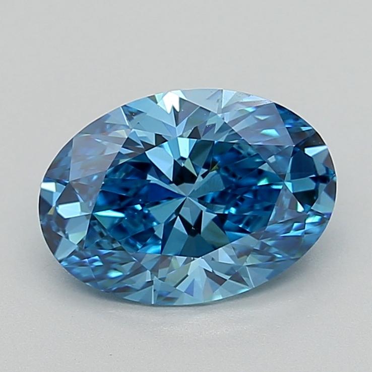 2.71 Ct. Fancy Vivid  Blue Oval Lab Grown Diamond