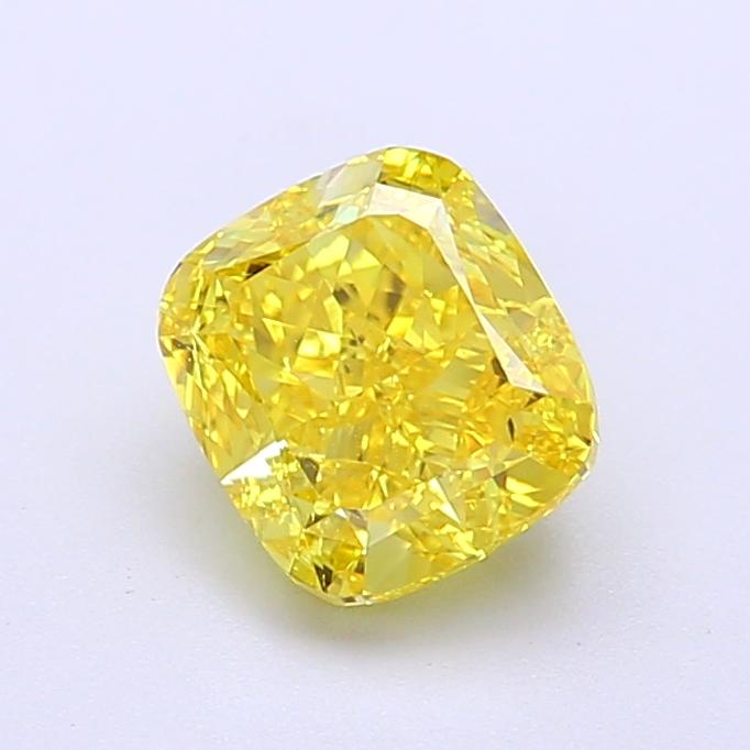1.47 Ct. Fancy Vivid Yellow Cushion Lab Grown Diamond