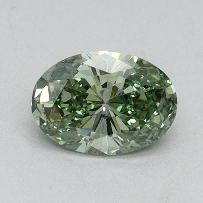 0.43 Ct. Fancy Vivid Green Oval Lab Grown Diamond