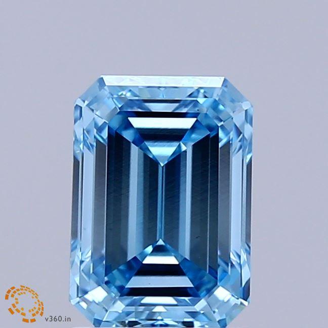 1.88 Ct. Fancy Vivid  Blue Emerald Lab Grown Diamond