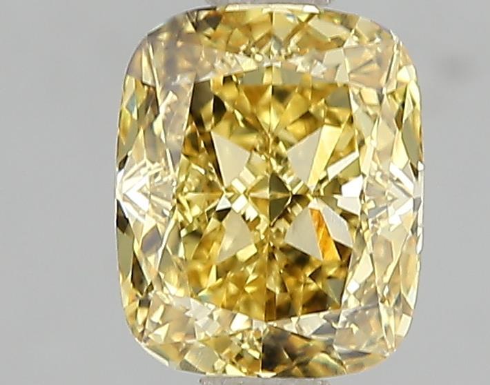 1.59 Ct. Fancy Vivid Yellow Cushion Lab Grown Diamond