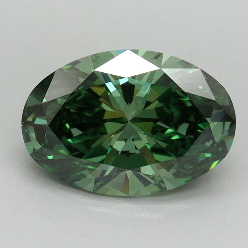 2.16 Ct. Fancy Vivid Pacific Green Oval Lab Grown Diamond