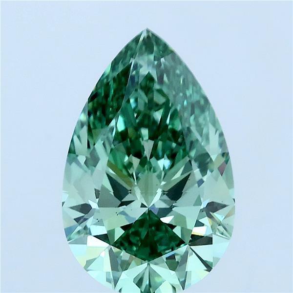 2.77 Ct. Fancy Vivid Green Pear Lab Grown Diamond