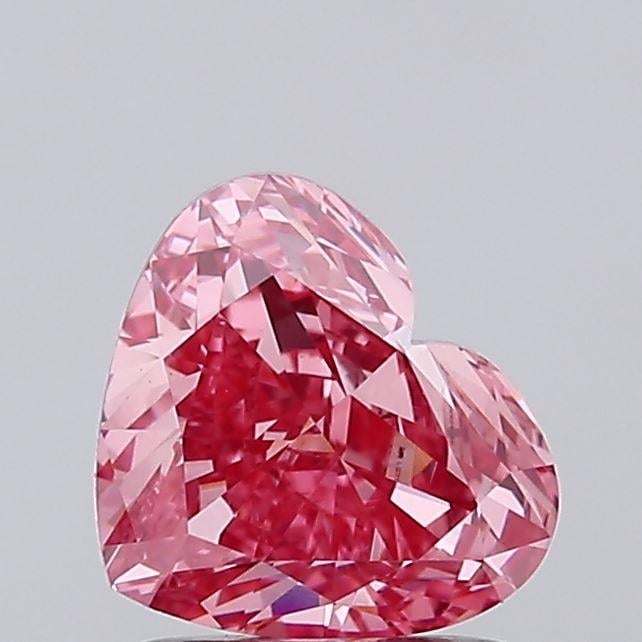 1.71 Ct. Fancy Vivid Pink Heart Lab Grown Diamond