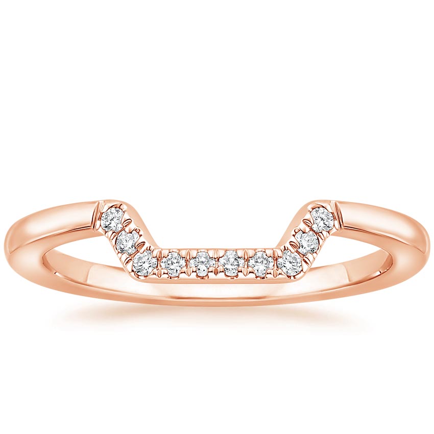 Rose Gold Midi Linear Nesting Diamond Ring