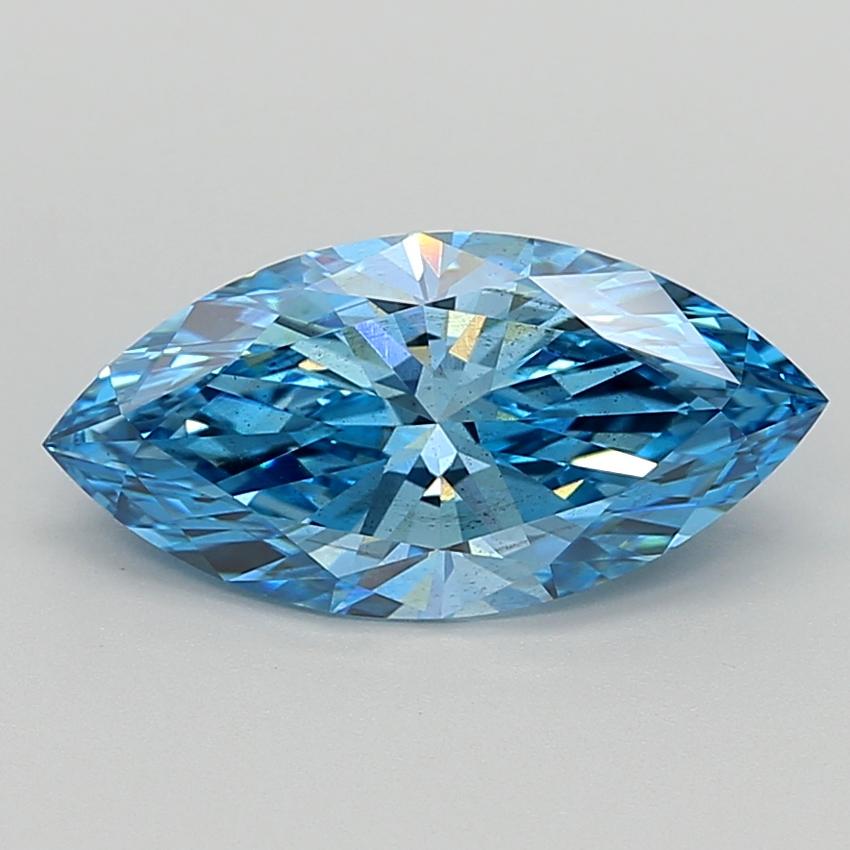 3.01 Ct. Fancy Vivid  Blue Marquise Lab Grown Diamond