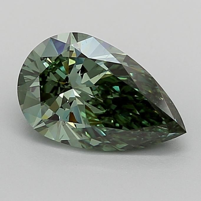 1.96 Ct. Fancy Vivid  Green Pear Lab Grown Diamond