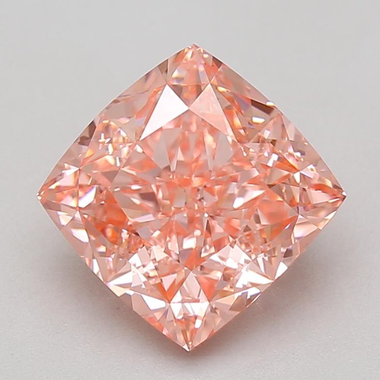 4.10 Ct. Fancy Vivid Pink Cushion Lab Grown Diamond