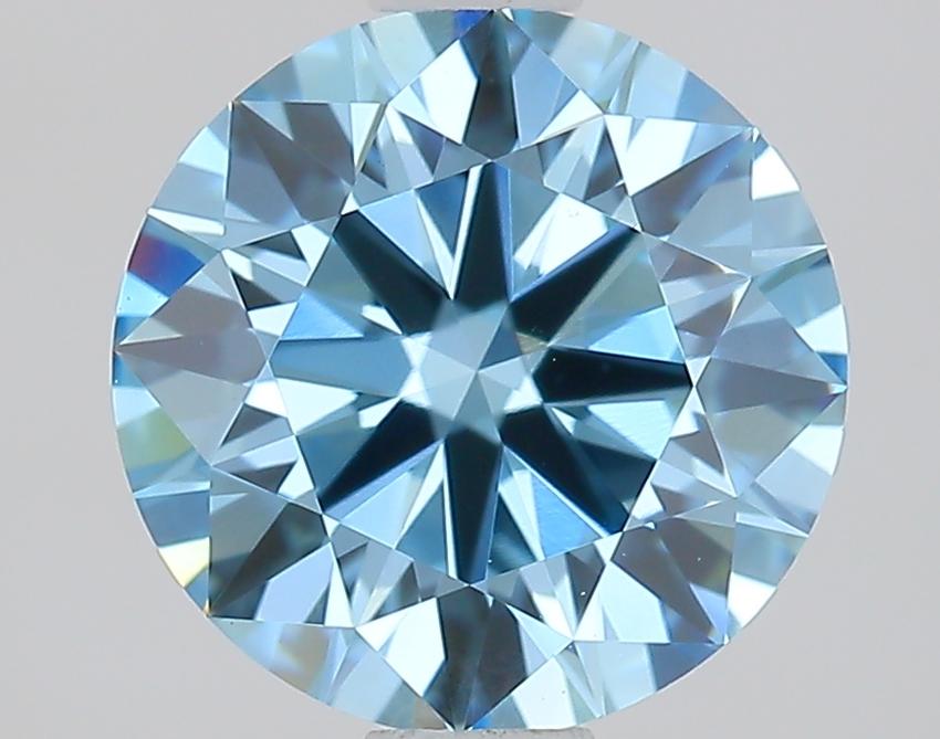 1.26 Ct. Fancy Vivid Blue Round Lab Grown Diamond