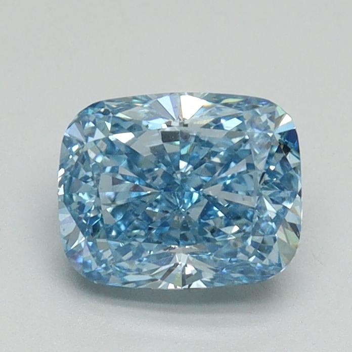 1.12 Ct. Fancy Vivid Blue Cushion Lab Grown Diamond