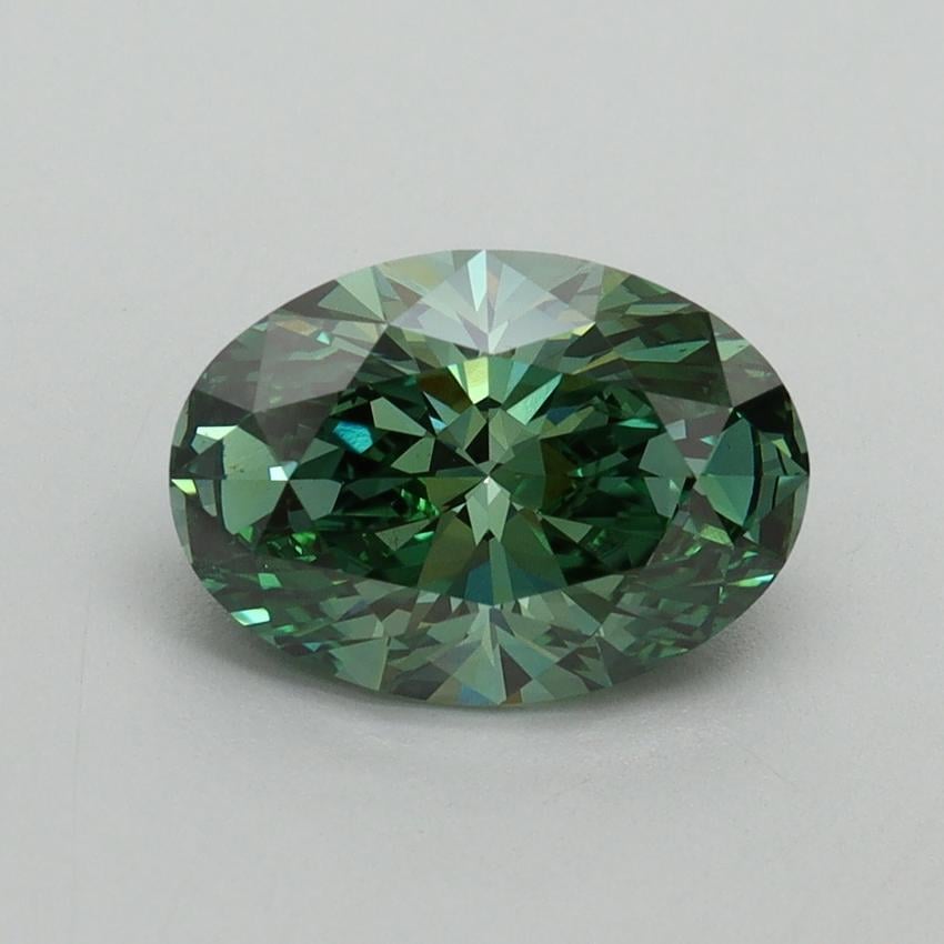 2.01 Ct. Fancy Vivid Pacific Green Oval Lab Grown Diamond