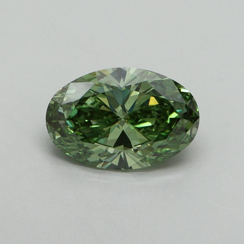 2.09 Ct. Fancy Vivid Green Oval Lab Grown Diamond