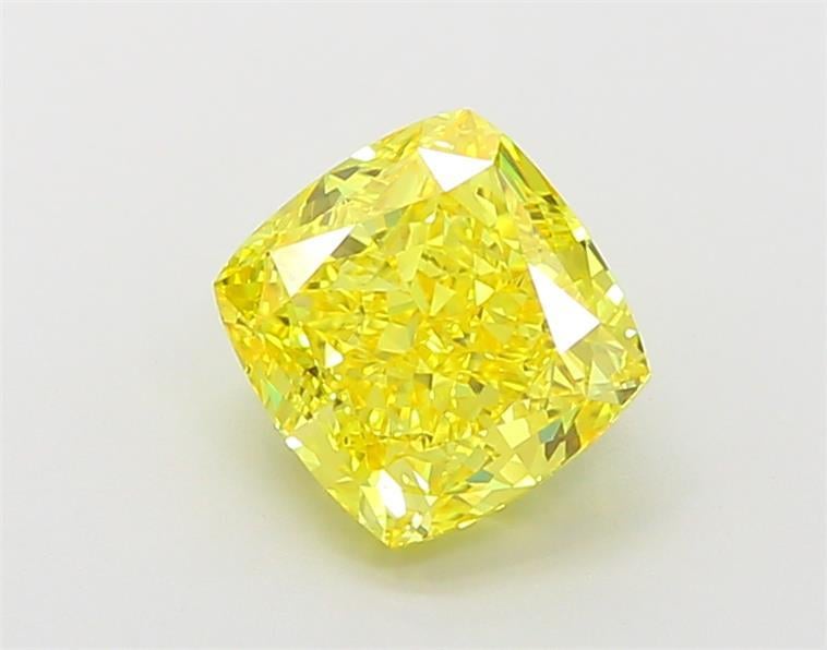 2.00 Ct. Fancy Vivid  Yellow Cushion Lab Grown Diamond