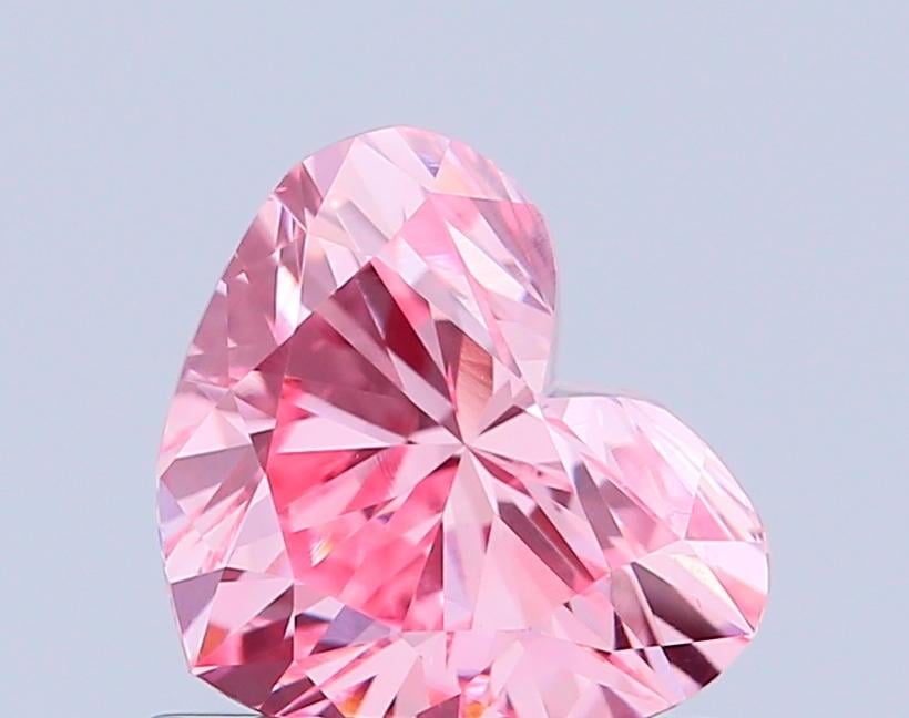 0.79 Ct. Fancy Vivid Pink Heart Lab Grown Diamond