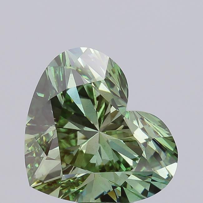 8.04 Ct. Fancy Vivid Green Heart Lab Grown Diamond