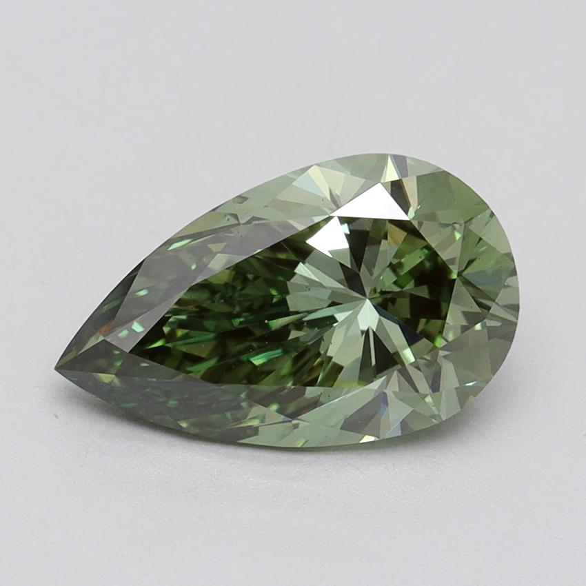 2.00 Ct. Fancy Vivid Green Pear Lab Grown Diamond