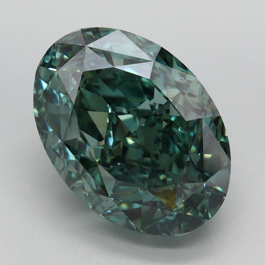 6.63 Ct. Fancy Vivid Green Oval Lab Grown Diamond