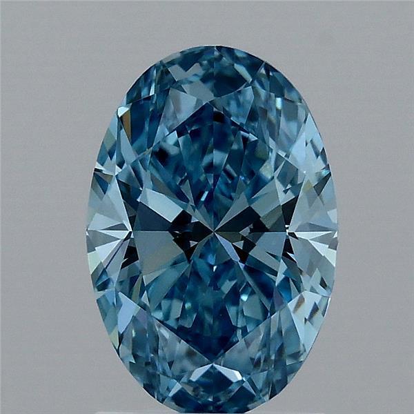 1.57 Ct. Fancy Vivid Blue Oval Lab Grown Diamond