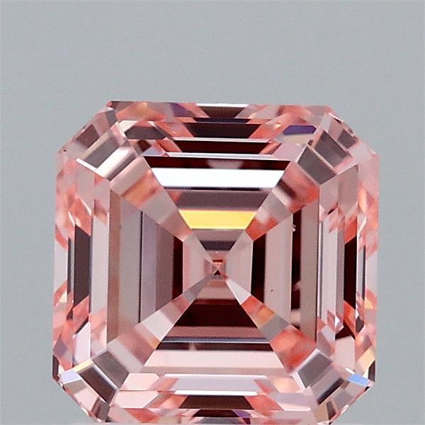1.55 Ct. Fancy Intense Pink Asscher Lab Grown Diamond