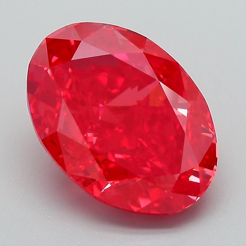 5.03 Ct. Fancy Vivid Red Oval Lab Grown Diamond