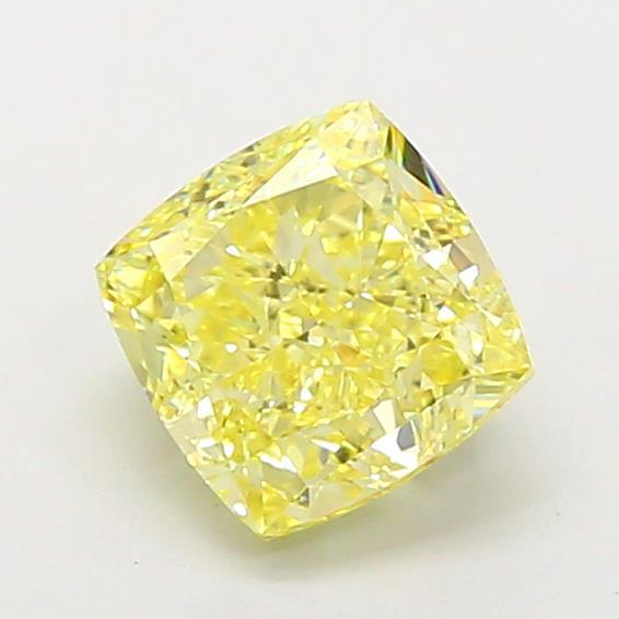 1.57 Ct. Fancy Intense Yellow Cushion Lab Grown Diamond
