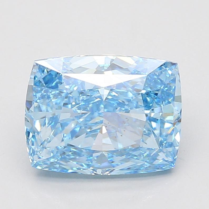 4.02 Ct. Fancy Vivid Blue Cushion Lab Grown Diamond