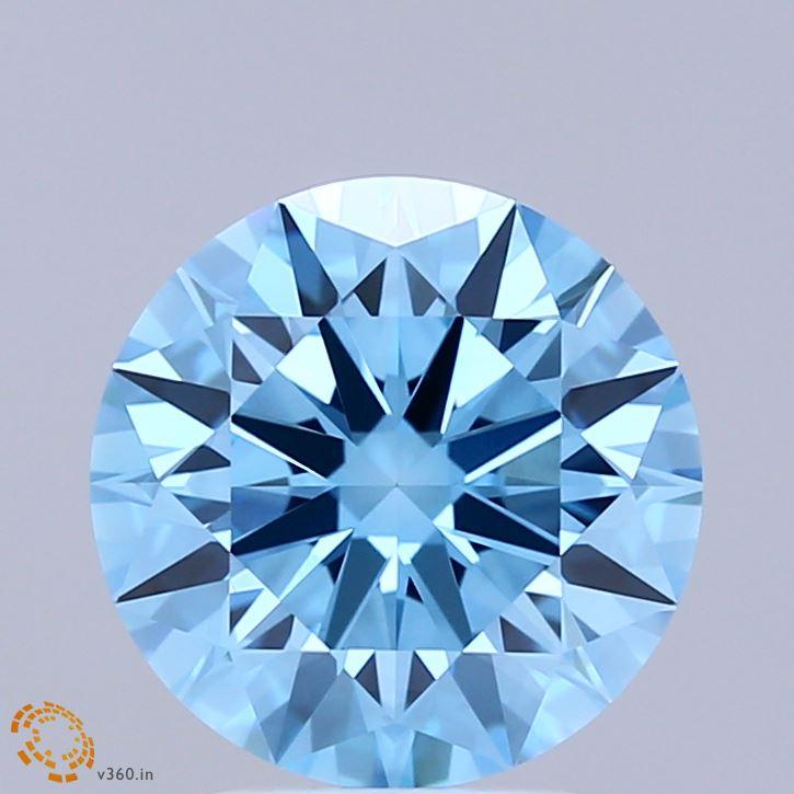 2.88 Ct. Fancy Vivid Blue Round Lab Grown Diamond