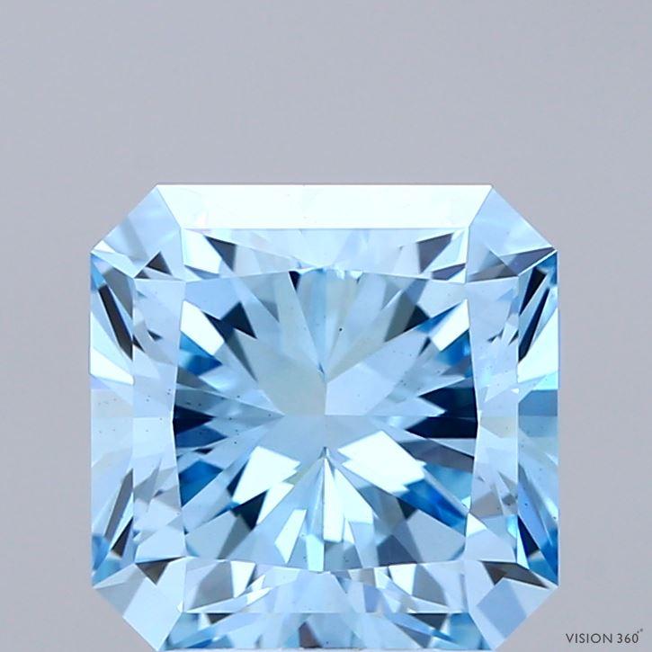 3.00 Ct. Fancy Intense Blue Radiant Lab Grown Diamond