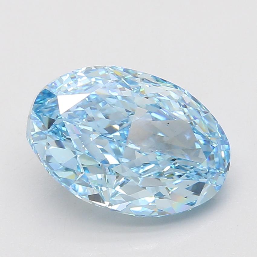 5.03 Ct. Fancy Vivid Blue Oval Lab Grown Diamond