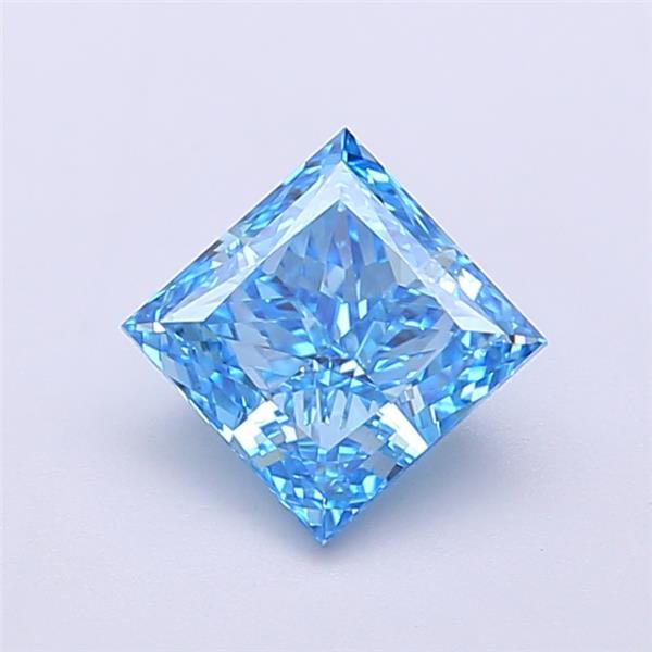 1.13 Ct. Fancy Vivid  Blue Princess Lab Grown Diamond