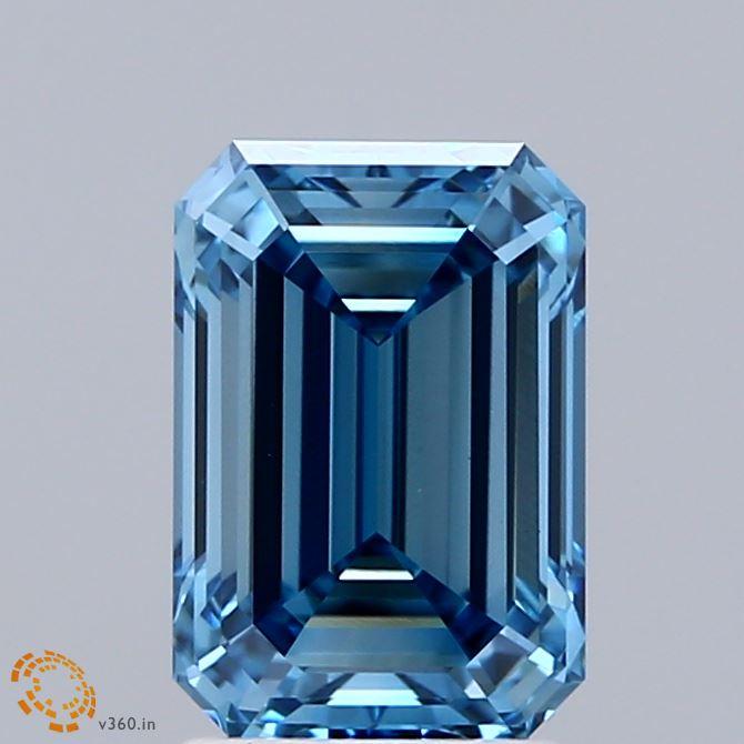 2.19 Ct. Fancy Vivid Blue Emerald Lab Grown Diamond