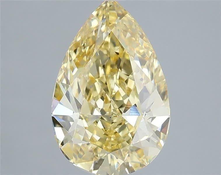 3.02 Ct. Fancy Intense Yellow Pear Lab Grown Diamond