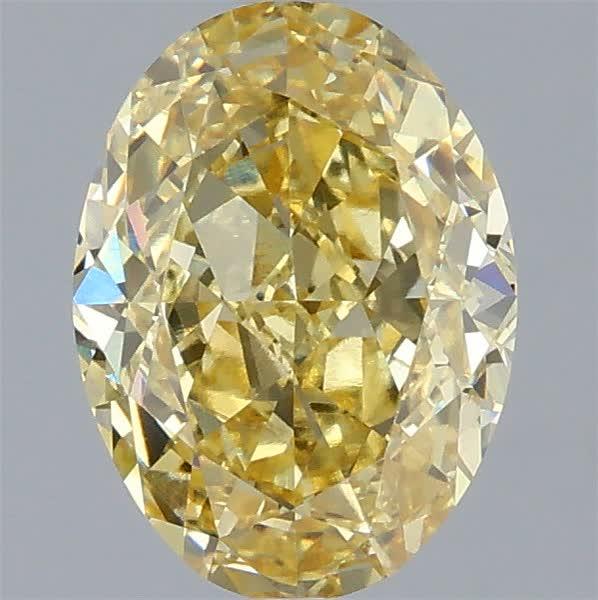 2.10 Ct. Fancy Intense Yellow Oval Lab Grown Diamond