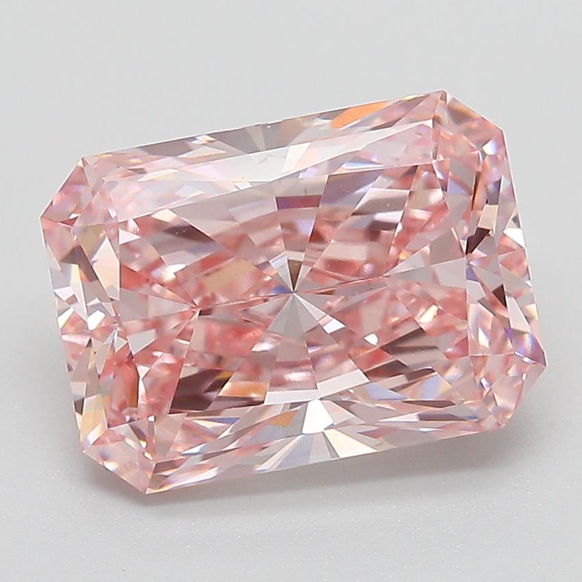 4.09 Ct. Fancy Vivid  Pink Radiant Lab Grown Diamond