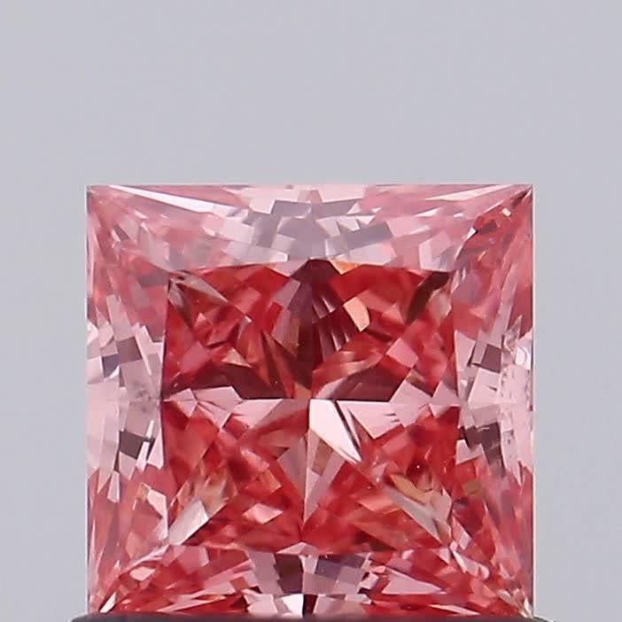 0.82 Ct. Fancy Vivid Pink Princess Lab Grown Diamond