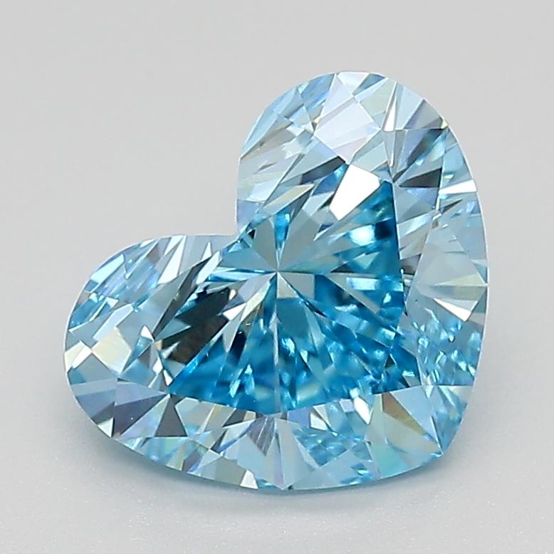 2.01 Ct. Fancy Intense Blue Heart Lab Grown Diamond