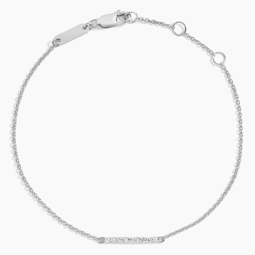 18K White Gold Diamond Pavé Bar Bracelet | Brilliant Earth